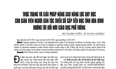 Thực trạng và giải pháp nâng cao năng lực dạy học cho giáo viên người dân tộc thiểu số cấp Tiểu học tỉnh Hòa Bình hướng tới đổi mới GDPT